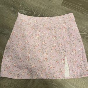 Purple floral skirt shein
